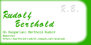 rudolf berthold business card